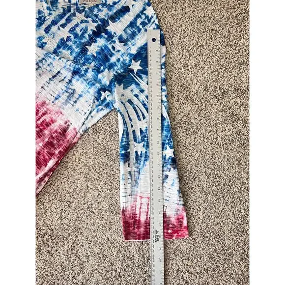 Jess & Jane Womens L Boho Artsy Eclectic Indie USA Rhinestone Star Tunic Top - Picture 11 of 12